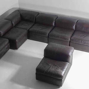 Vintage leather Durlet Model 'Jeep' Modular sofa set, 1970s zdjęcie 7