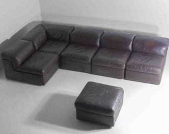 Vintage leather Durlet Model 'Jeep' Modular sofa set, 1970s