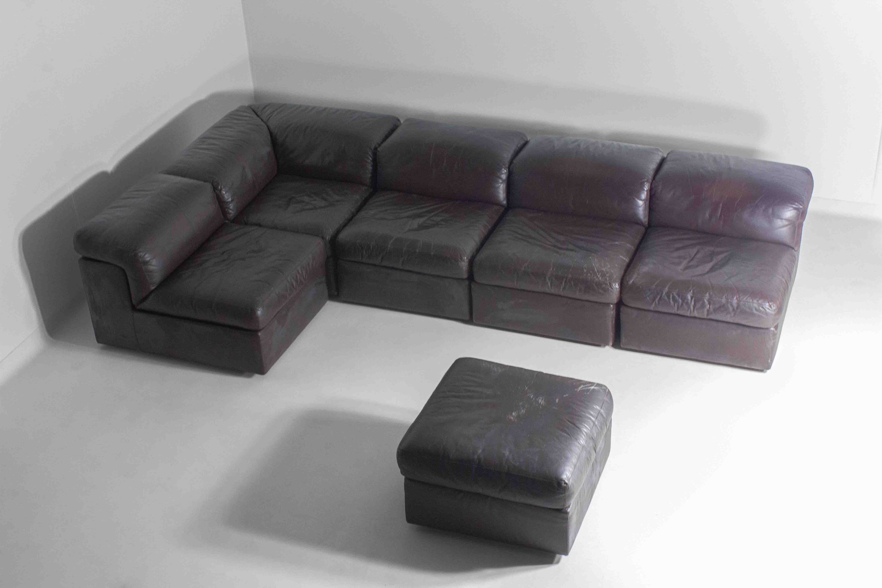 Vintage leather Durlet Model 'Jeep' Modular sofa set, 1970s