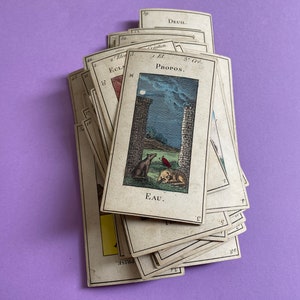 Ultra rare "Pussey" tarot, pre 1890 Etteilla Type I, Paris (75/78)