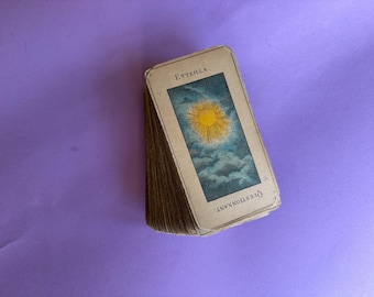 Antique Grand Etteilla Tarot – c.1890 French Divination Deck (B.P. Grimaud, Paris) – (66/78 Cards)
