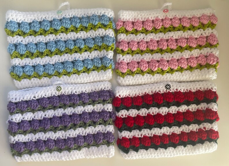 Crochet Book Sleeve Tulip Book Sleeve Handmade Book Sleeve Etsy