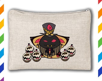 Pochette inspired by Hazbin Hotel with Sir Pentious and his Eggs - Original design by Zefkiel Noir