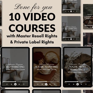 10 Courses with MRR, PLR - Resell Rights Course, mrr course , Digital Wealth, Passive Income, faceless marketing products plr video course