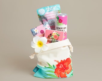 Bolsa de aperitivos Sweet Aloha: chocolate con guayaba, refresco de lichi, chips de coco y delicias hawaianas