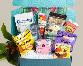 Caja de aperitivos Sabor de Hawái: Delicias locales, opciones vegetales y sin gluten, sabores isleños