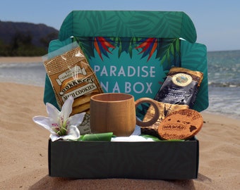 Premium Kona Coffee Box | Hawaiian Coffee | Hawaiian Cookies | Hawaii Gift | Made in Hawaii | Topical Gift |
