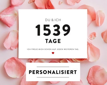 Personalisiert | Valentinstag Karte | Tage | Beziehung | Postkarte | Exklusiv | Geschenk | Love | Partner | Couple