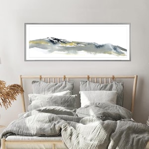 Tenture murale rectangulaire étroite, montagne du Colorado, impression d'Art des montagnes Rocheuses, grande image horizontale, décor de paysage de peinture à l'aquarelle
