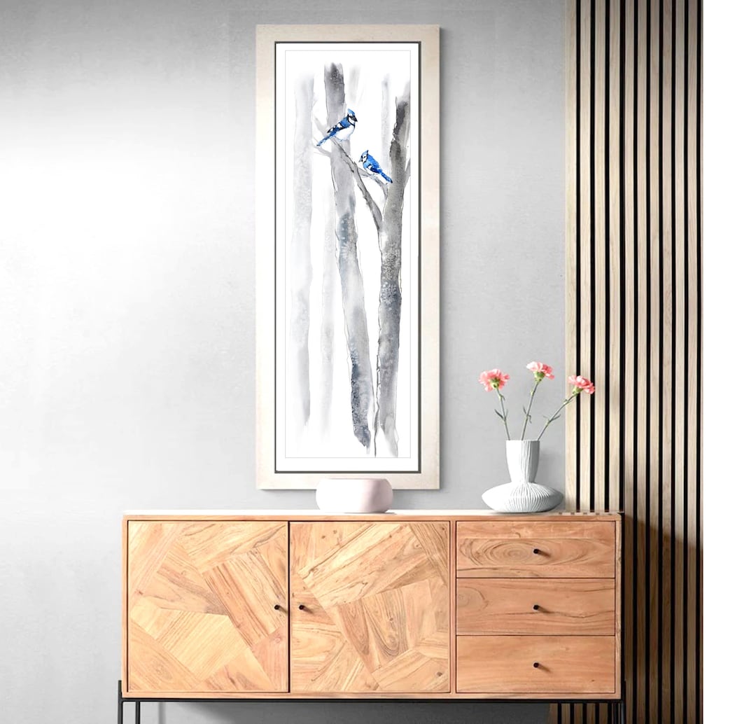 Narrow Wall Art for Hallway Decor, Thin Vertical Artwork, Long Large