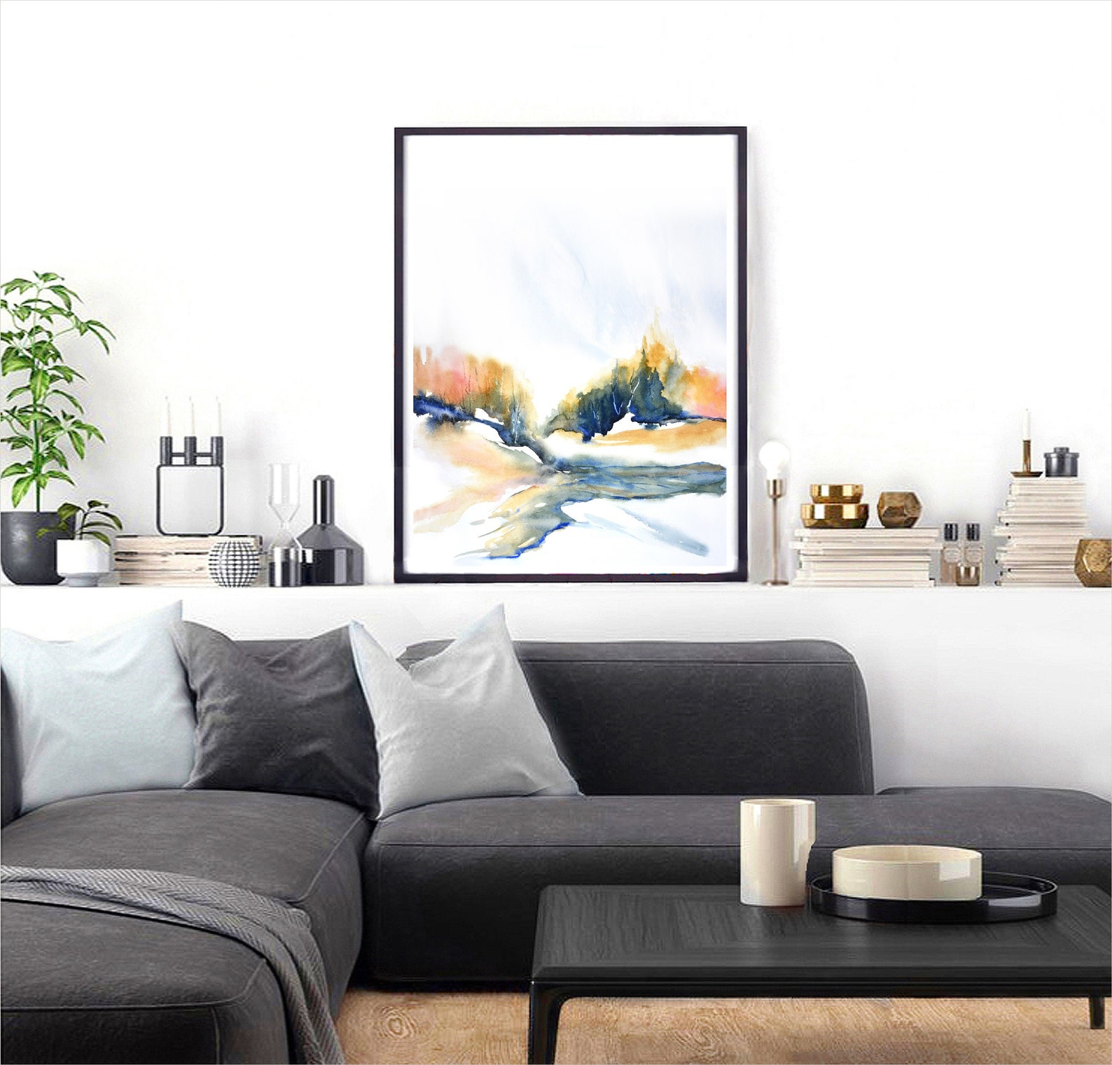 Countryside Print Wall Art Fall Colors Wall Art Burnt Orange Etsy