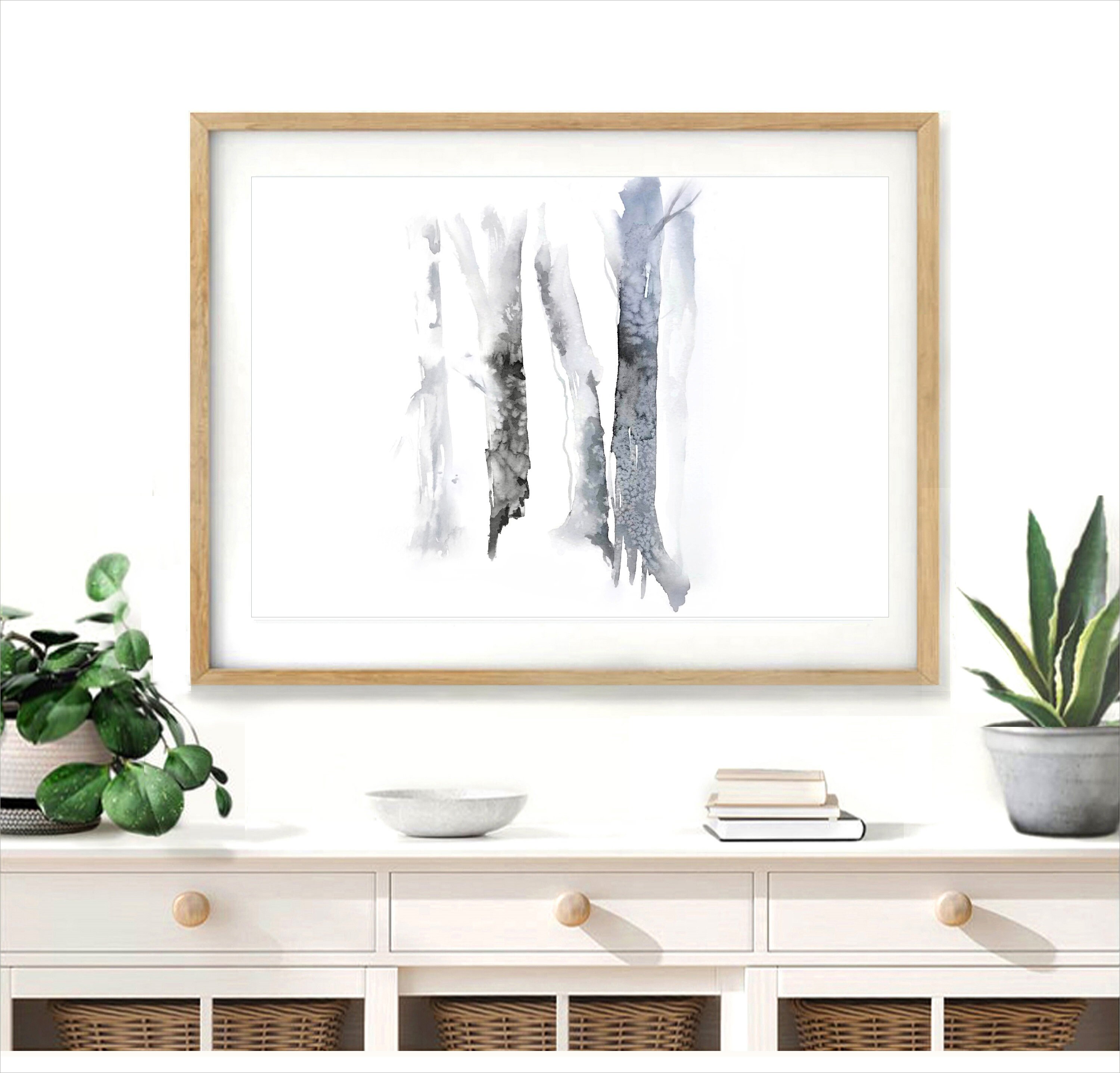 24X32 Inch Print Birch Tree Wall Art Large Watercolor Print - Etsy Canada