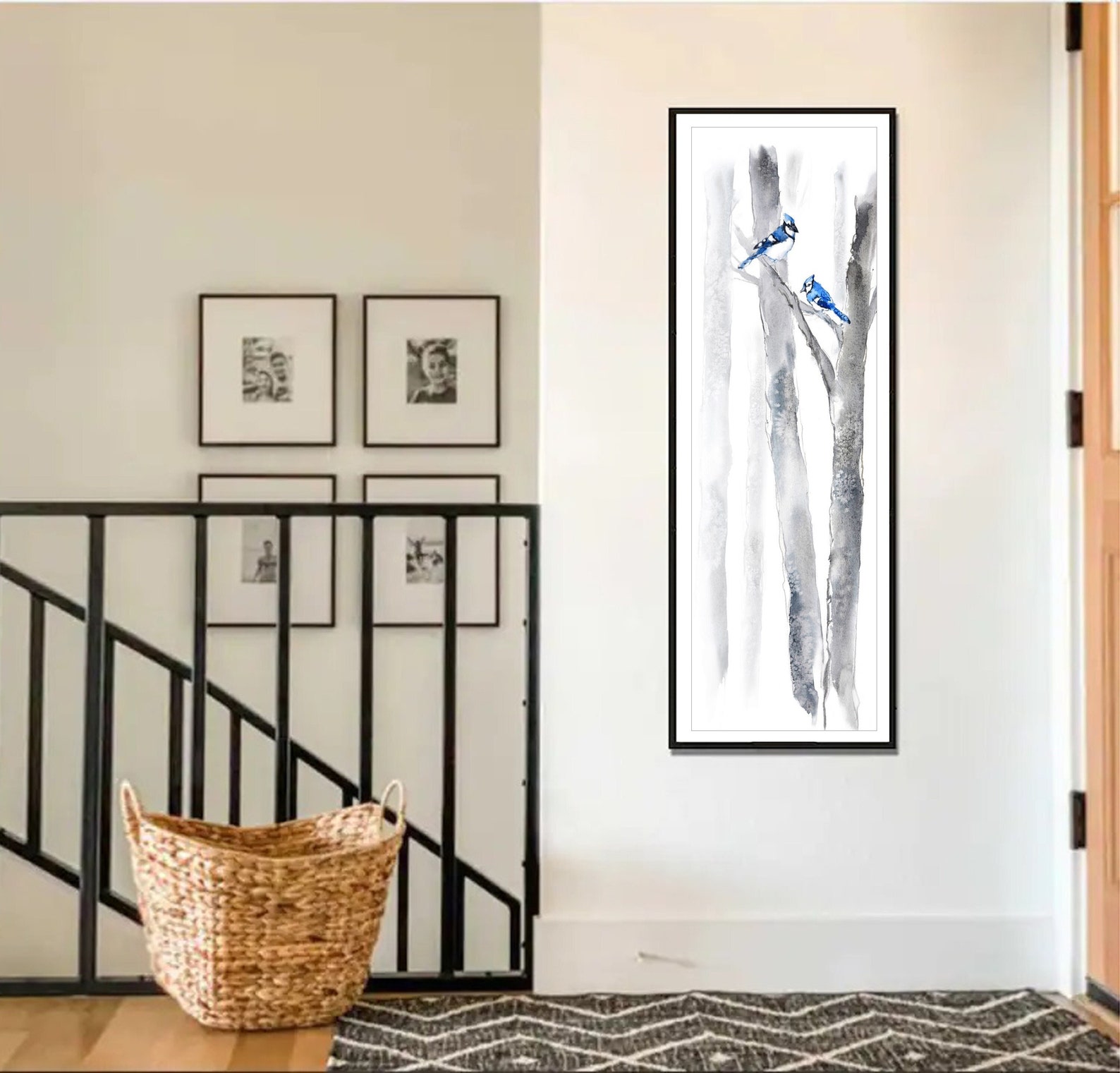 Narrow Wall Art for Hallway Decor Thin Vertical Artwork Long Etsy
