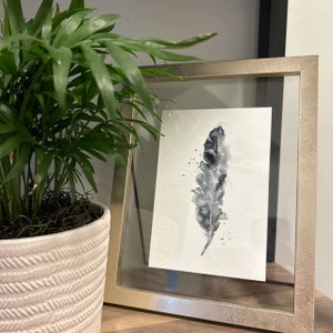 4 x 6 pouces en vente 45 % OFF paysage, petit cadeau pour elle, idée cadeau professeur, plume Art aquarelle impression, noir blanc monochromatique gris