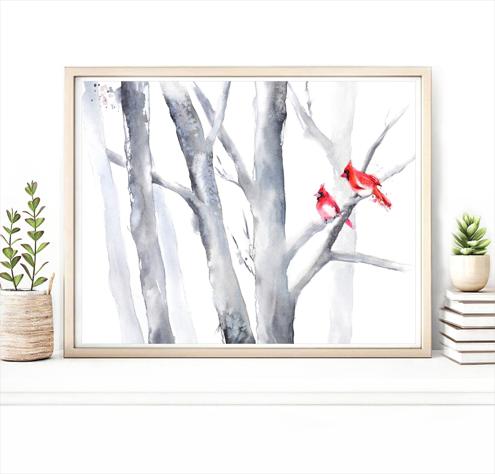 4x6 Christmas Watercolor Print for Living Room Small Wall - Etsy