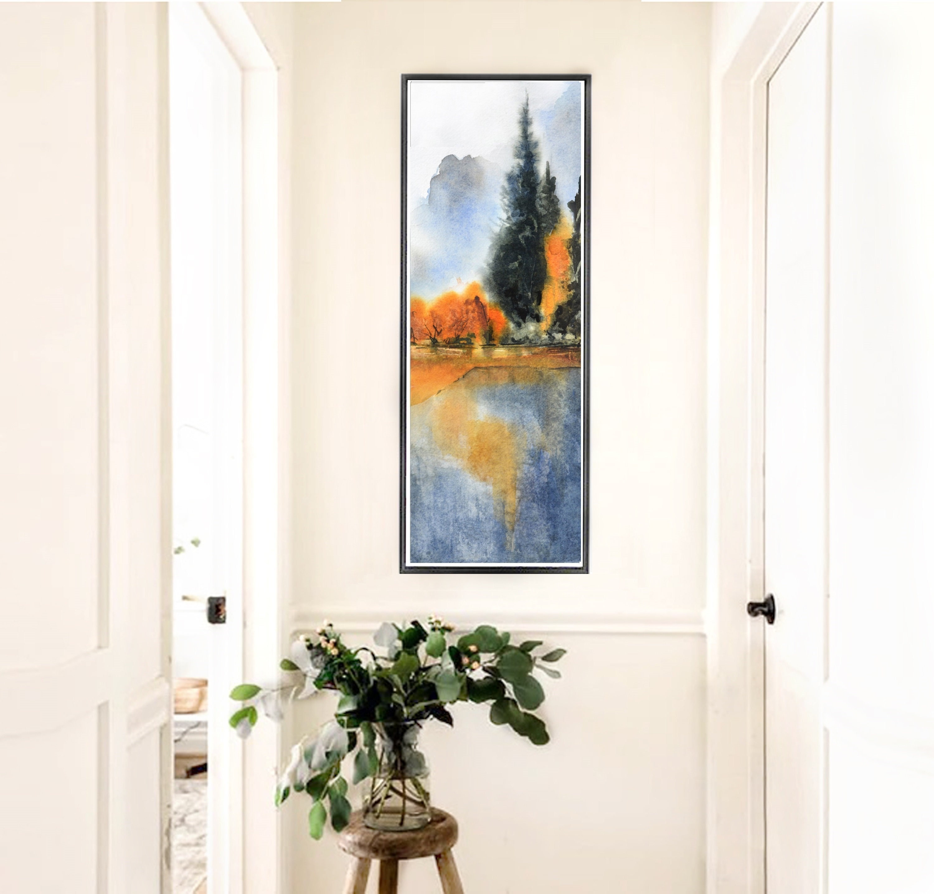 Tall Thin Painting Narrow Artwork Long Vertical Print Art Etsy