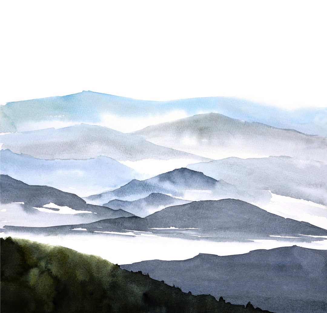 Poster Size Art, Large Wall Decor, Office Wall Print, Mountains in the