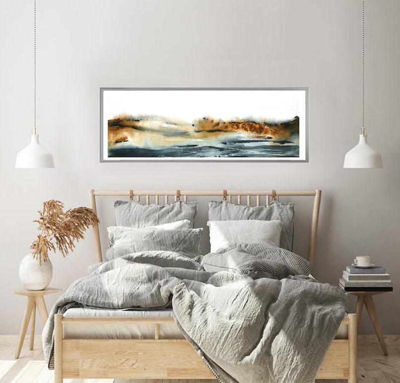 Long Narrow Wall Art Horizontal Extra Large Abstract Decor Etsy Canada