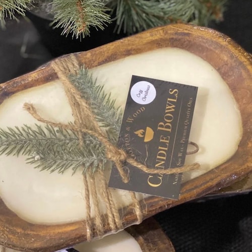 Wood Dough Bowl Candle Etsy