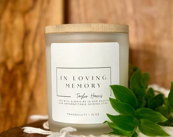 In Loving Memory Gift Minimalist Luxury Soy Wax Candle Bereavement Thank You Congratulations Birthday Frosted Glass Candle Jar 10 ounce