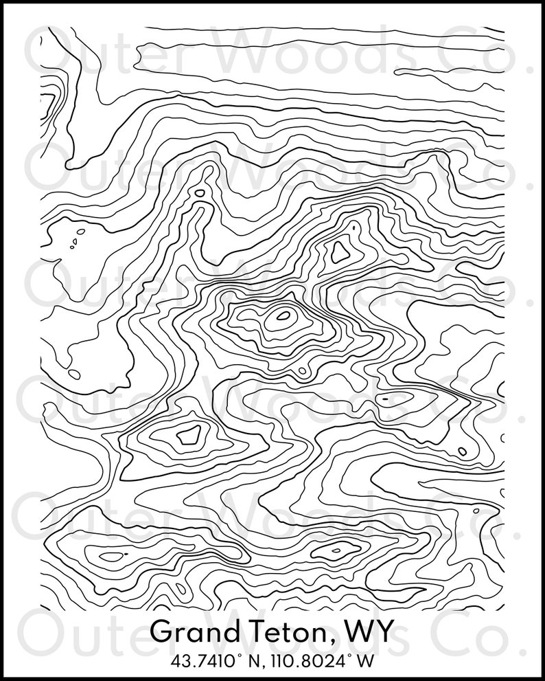 Custom Topographical Map File Elevation Map SVG Mountain - Etsy