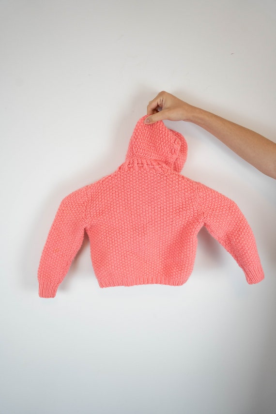 Vintage Hand Knitted 2pc. Pink Baby/Toddler Sweat… - image 5