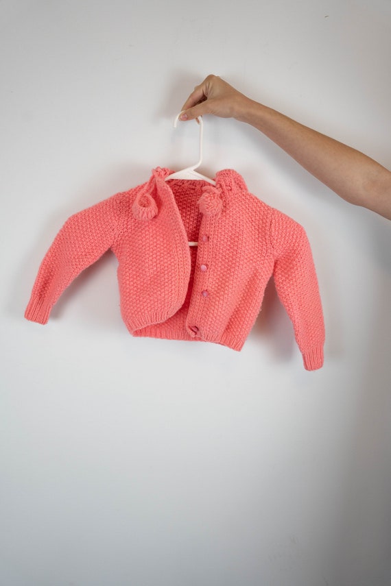 Vintage Hand Knitted 2pc. Pink Baby/Toddler Sweate