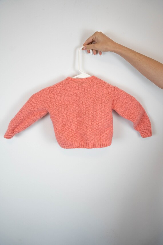 Vintage Hand Knitted 2pc. Pink Baby/Toddler Sweat… - image 8