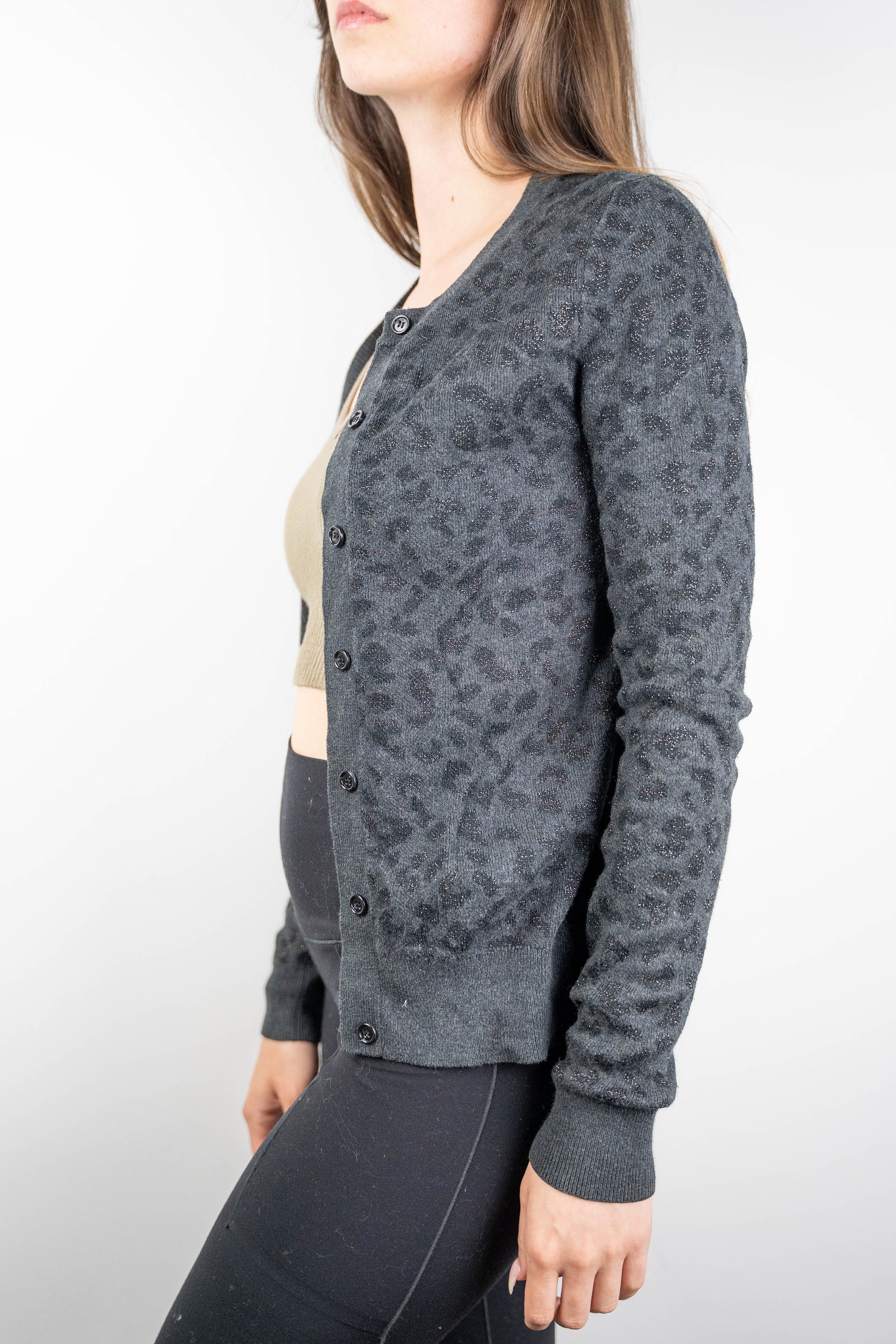 Loft leopard shop print cardigan