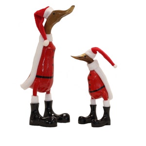 Pato corredor navideño; varios tamaños; edición navideña con gorro y botas