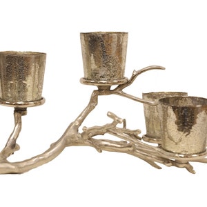Candle holder in branch shape; candle holder; Christmas decoration, Advent wreath; tealight holder
