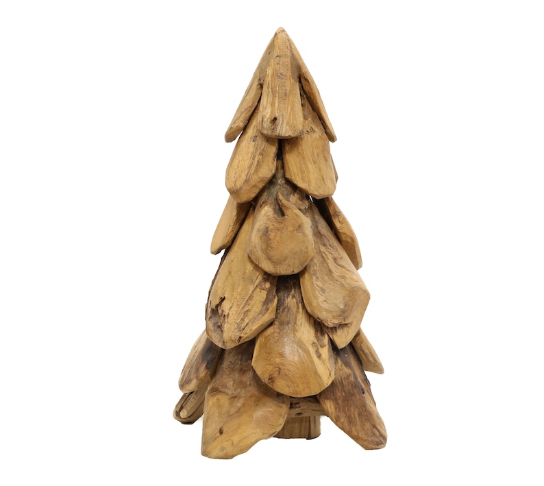 Teak Fir Tree Wooden Fir Tree Indoor & Outdoor Decoration Etsy