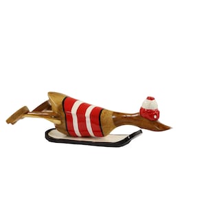 Runner duck on surfboard, Runner duck with surfboard & diving goggles, garden decoration, Runner duck
