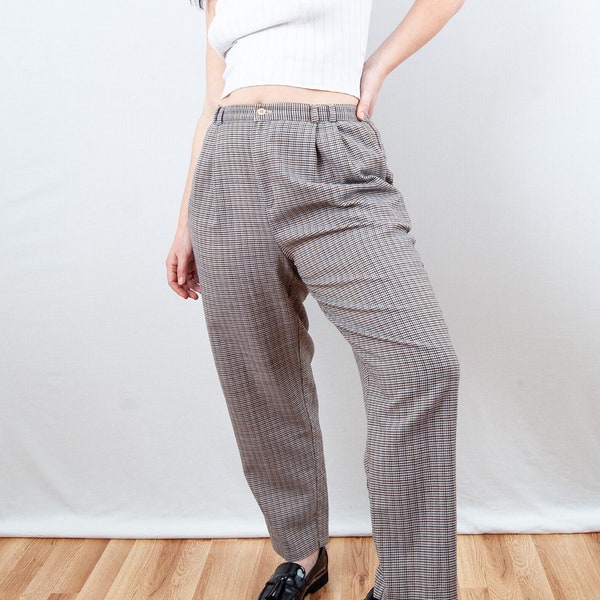 Vintage 80s Brown Houndstooth Pants from Worthington