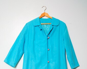 Vintage 60s Mod Sky Blue Trenchcoat