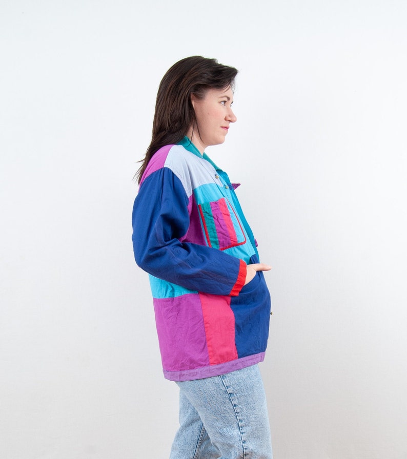 Vintage 90s Bright Colorblock Reversible Shirt from Kathmandu image 6