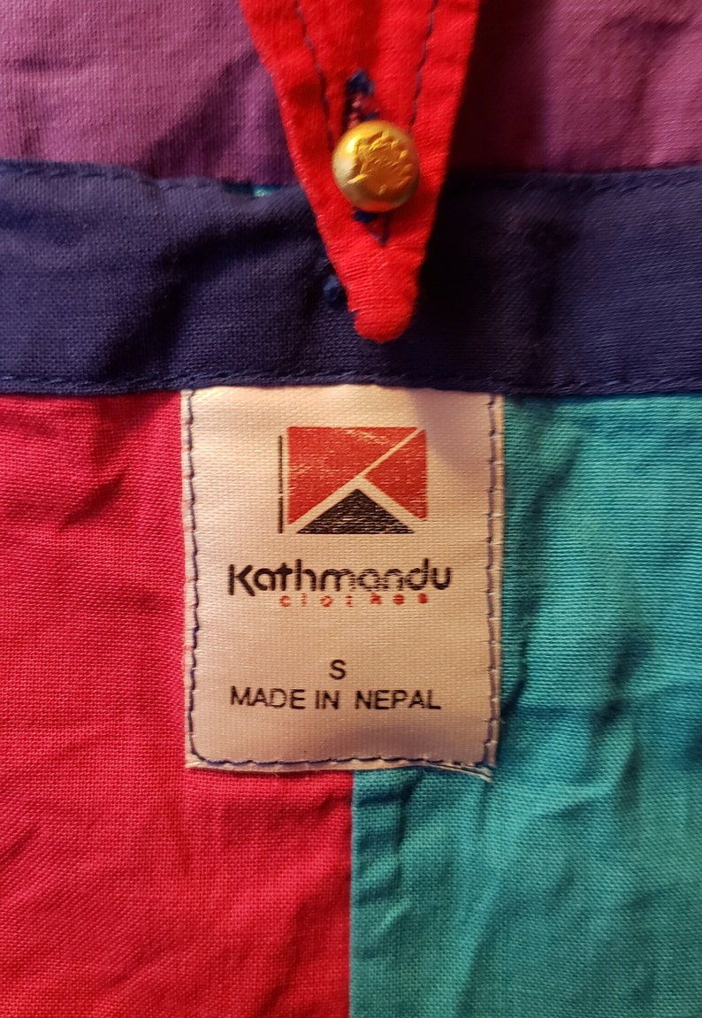 Vintage 90s Bright Colorblock Reversible Shirt from Kathmandu image 10