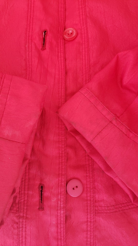 Vintage 80s Red Oversized Trenchcoat / Raincoat f… - image 8