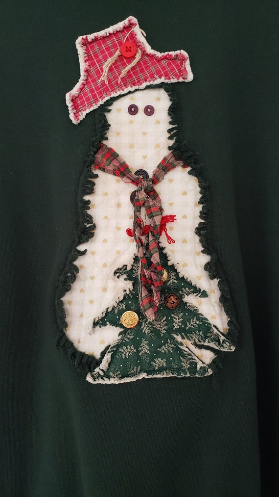Vintage 90s Snowman Jerzees Sweatshirt - image 3