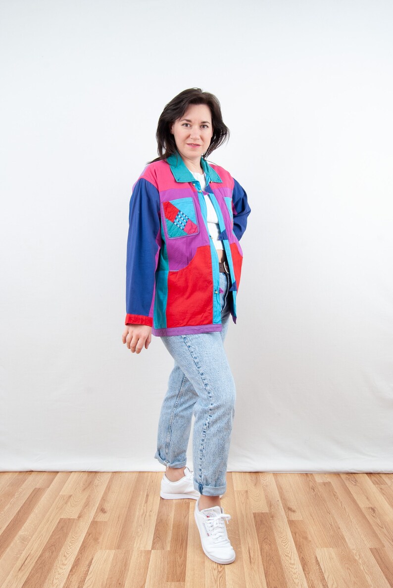 Vintage 90s Bright Colorblock Reversible Shirt from Kathmandu image 3