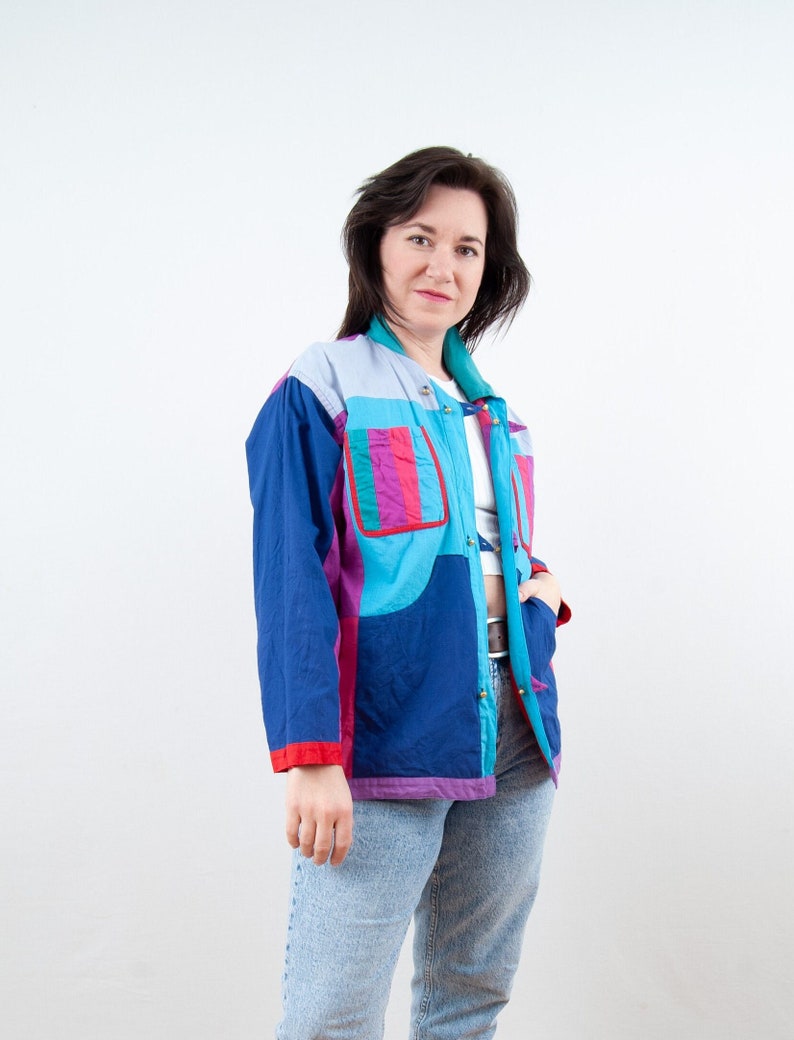 Vintage 90s Bright Colorblock Reversible Shirt from Kathmandu image 1