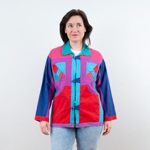 Vintage 90s Bright Colorblock Reversible Shirt from Kathmandu image 2