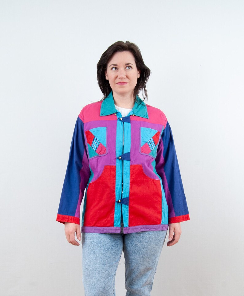 Vintage 90s Bright Colorblock Reversible Shirt from Kathmandu image 2