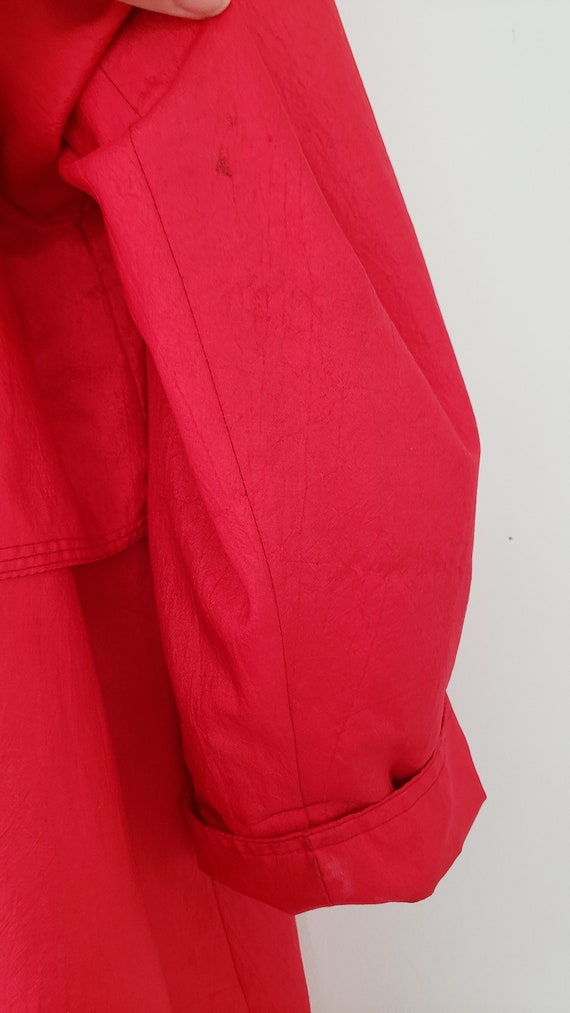 Vintage 80s Red Oversized Trenchcoat / Raincoat f… - image 6