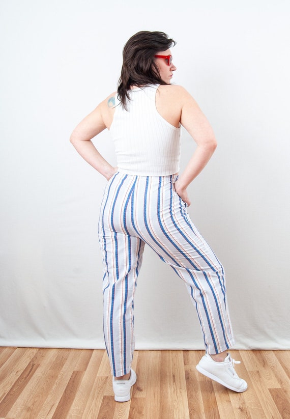 Vintage 80s Seersucker Striped Pants from Koret