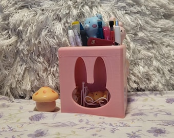 Support lapin pour impression 3D - Organisateur de bureau lapin mignon - Porte-bijoux imprimé 3D - Porte-bijoux stylo