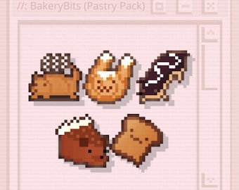 Badges de pâtisserie | Badges Twitch Sub Bit | Emotes | Pain Bébés | Badges 8 bits | Badges préfabriqués