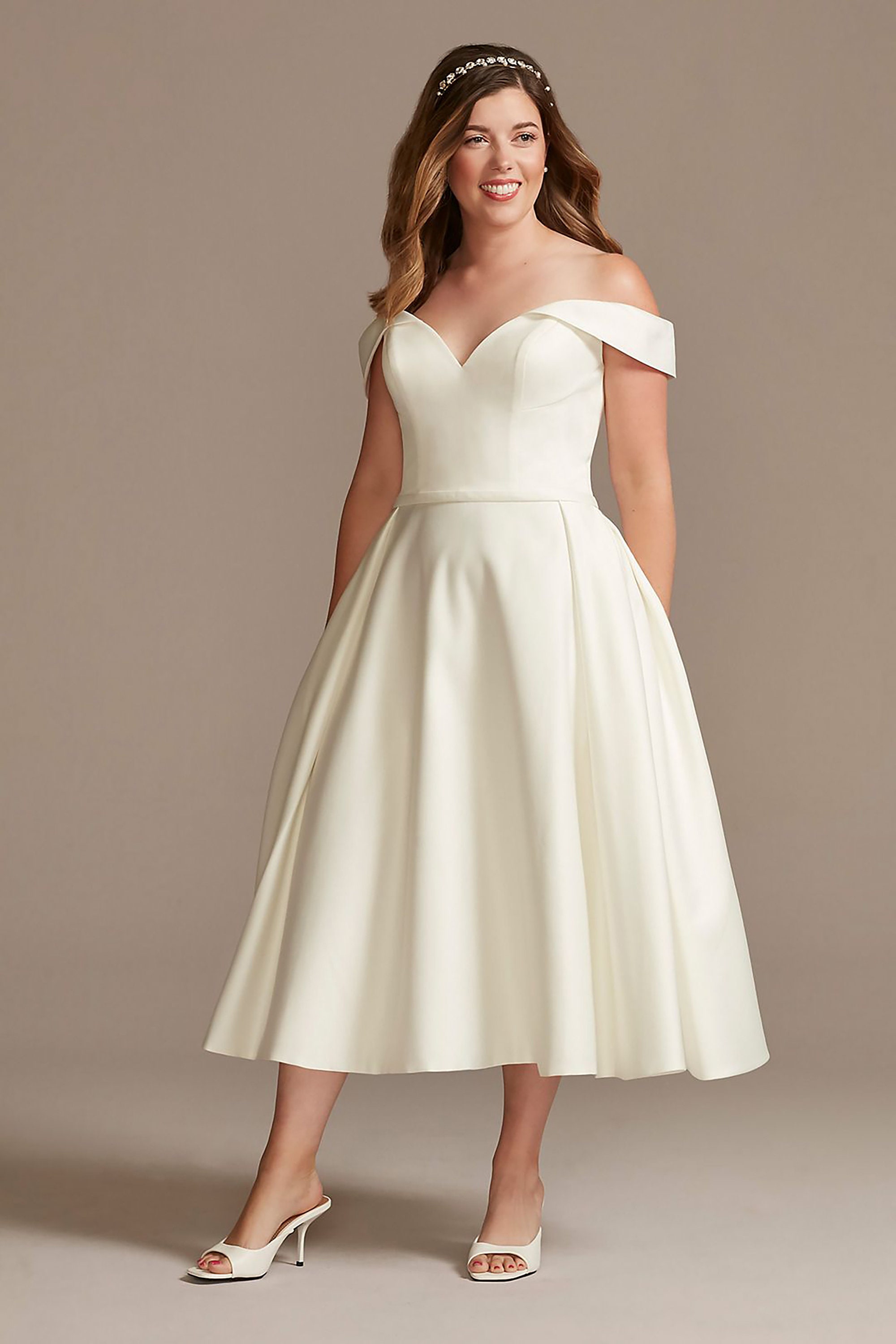 Custom Tea-length Wedding Dress Chic & Simple Bridal Gown