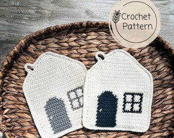 Homemaker Hot Pad Crochet Pattern l Crochet Hot Pad Pattern l Farmhouse Hot Pad