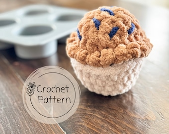 Blueberry Muffin Crochet Pattern - Muffin Crochet Pattern - Beginner Crochet Pattern